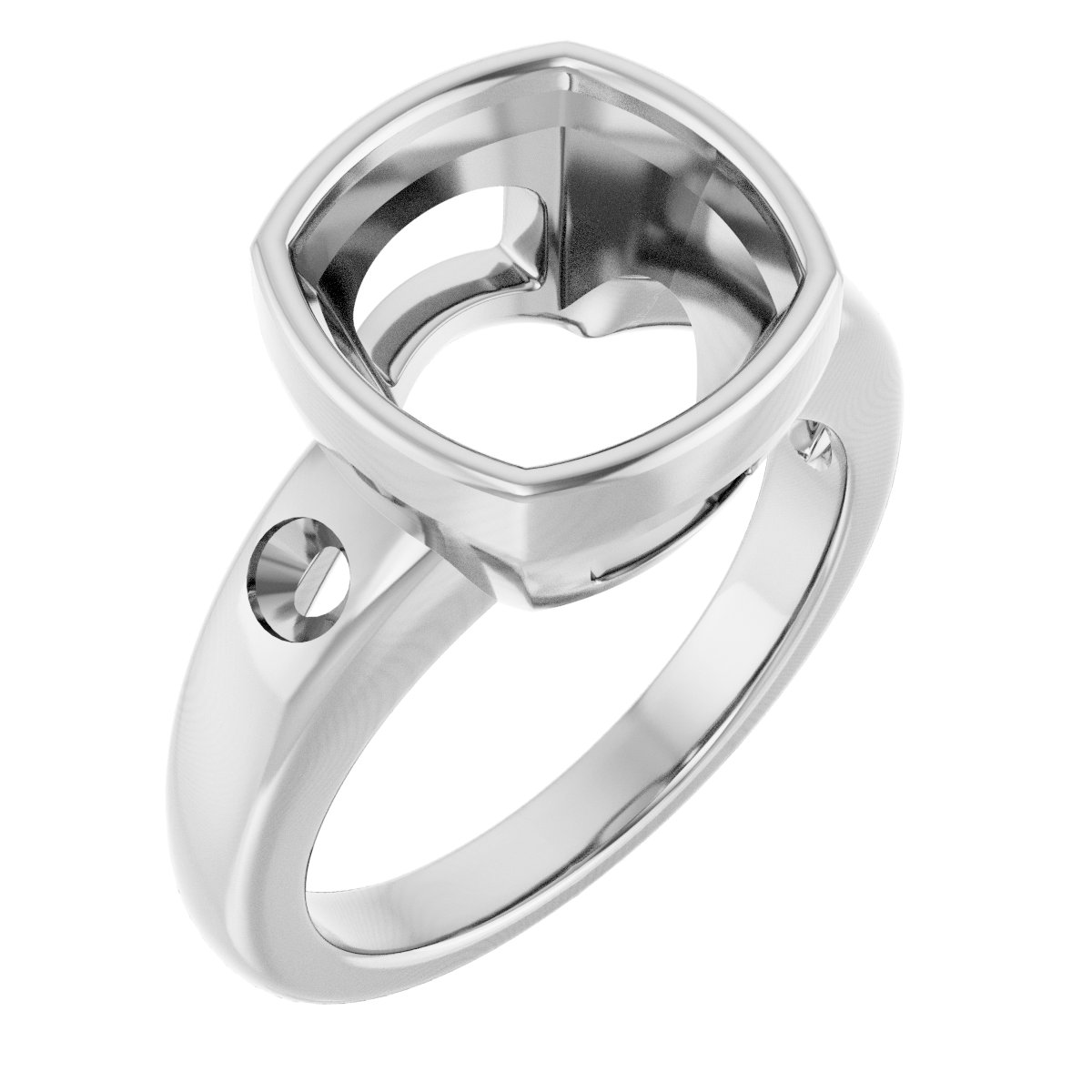 Bezel-Set Accented Engagement Ring