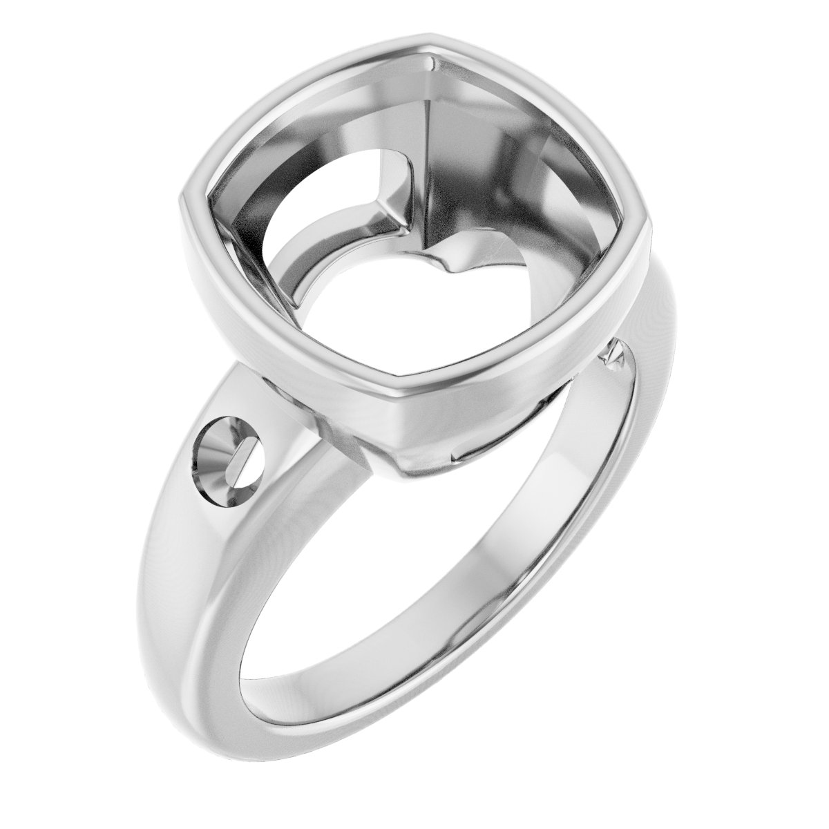 Bezel-Set Accented Engagement Ring