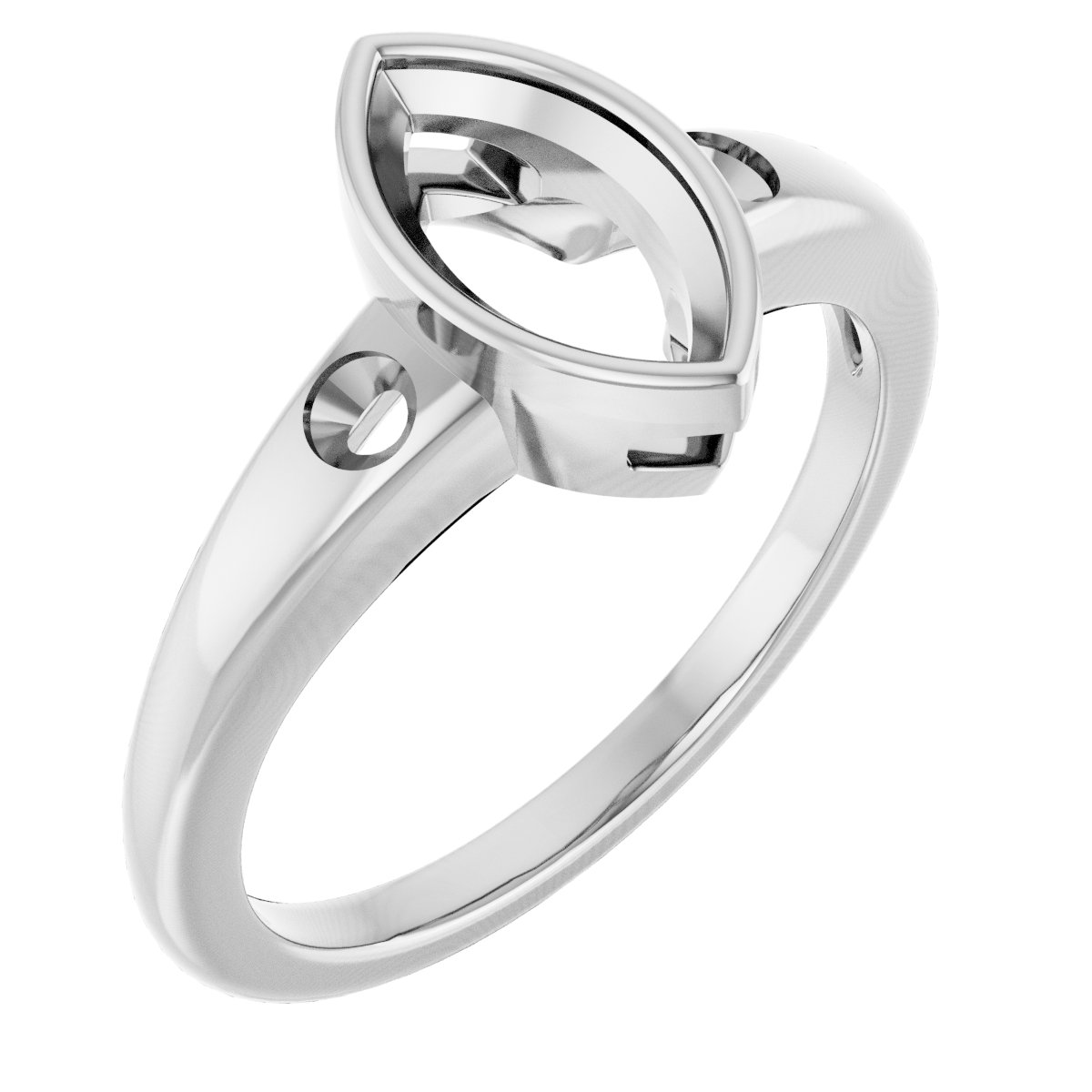 Bezel-Set Accented Engagement Ring
