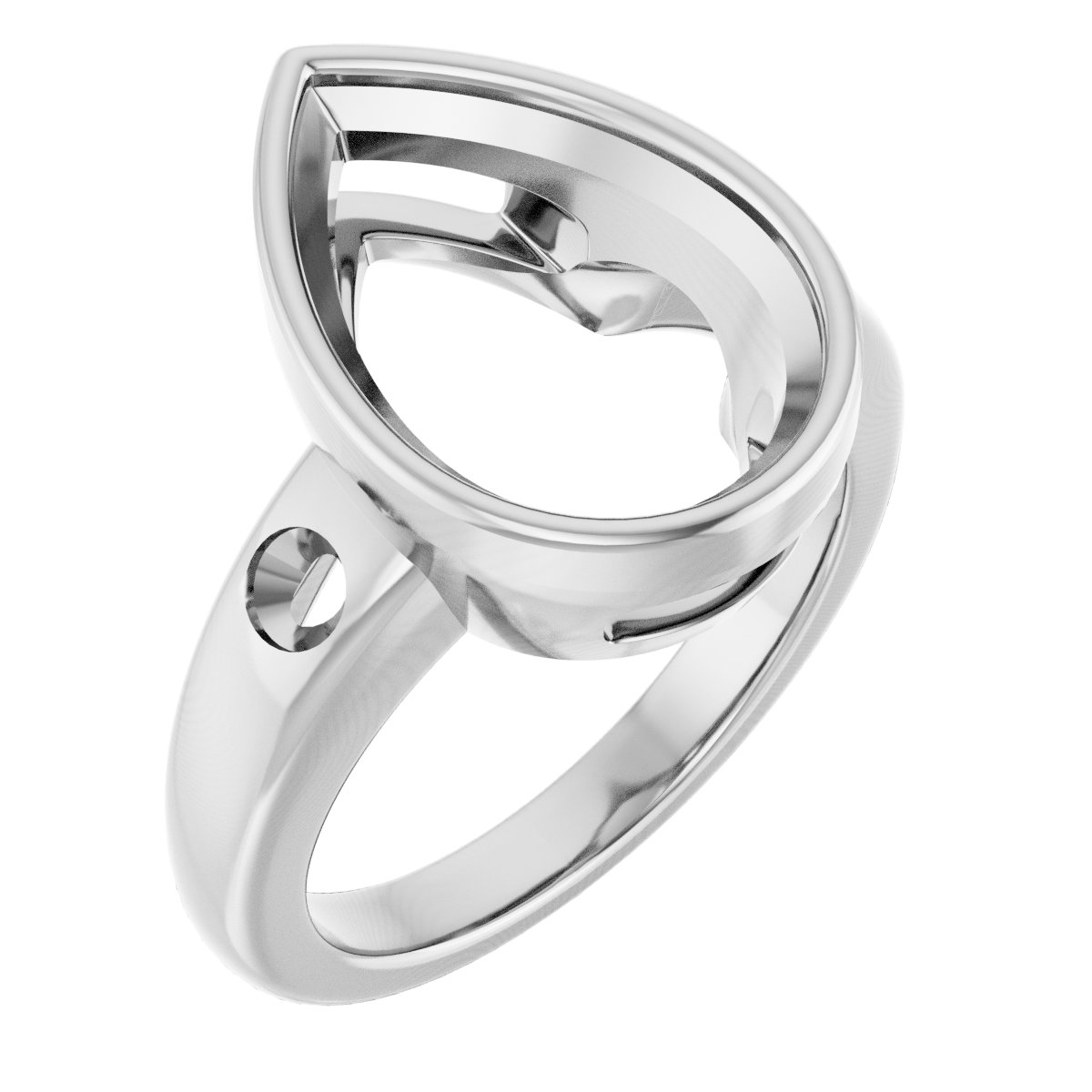 Bezel-Set Accented Engagement Ring