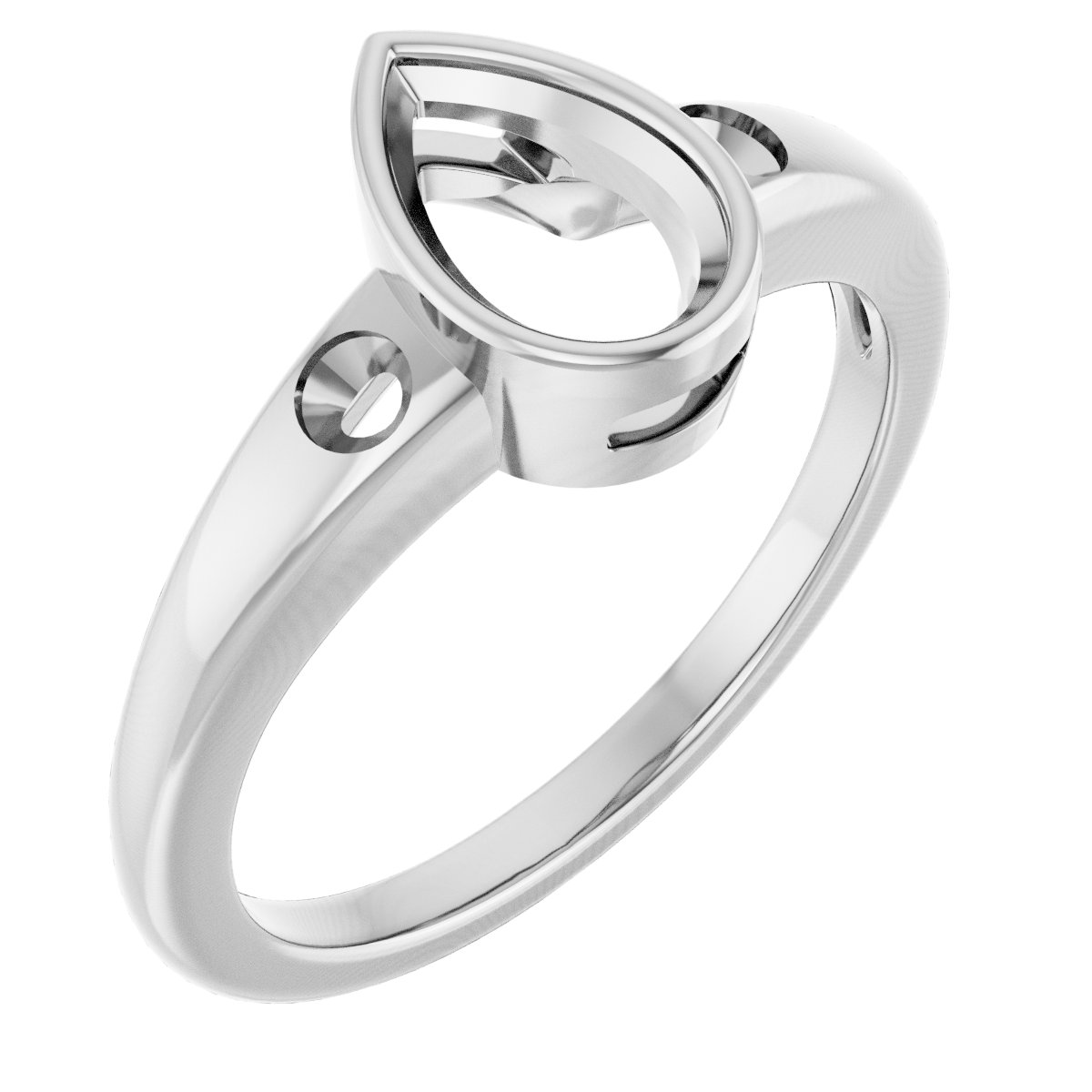 Bezel-Set Accented Engagement Ring
