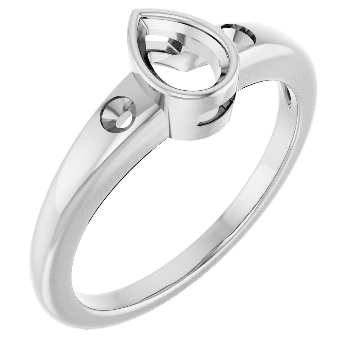 Bezel-Set Accented Engagement Ring
