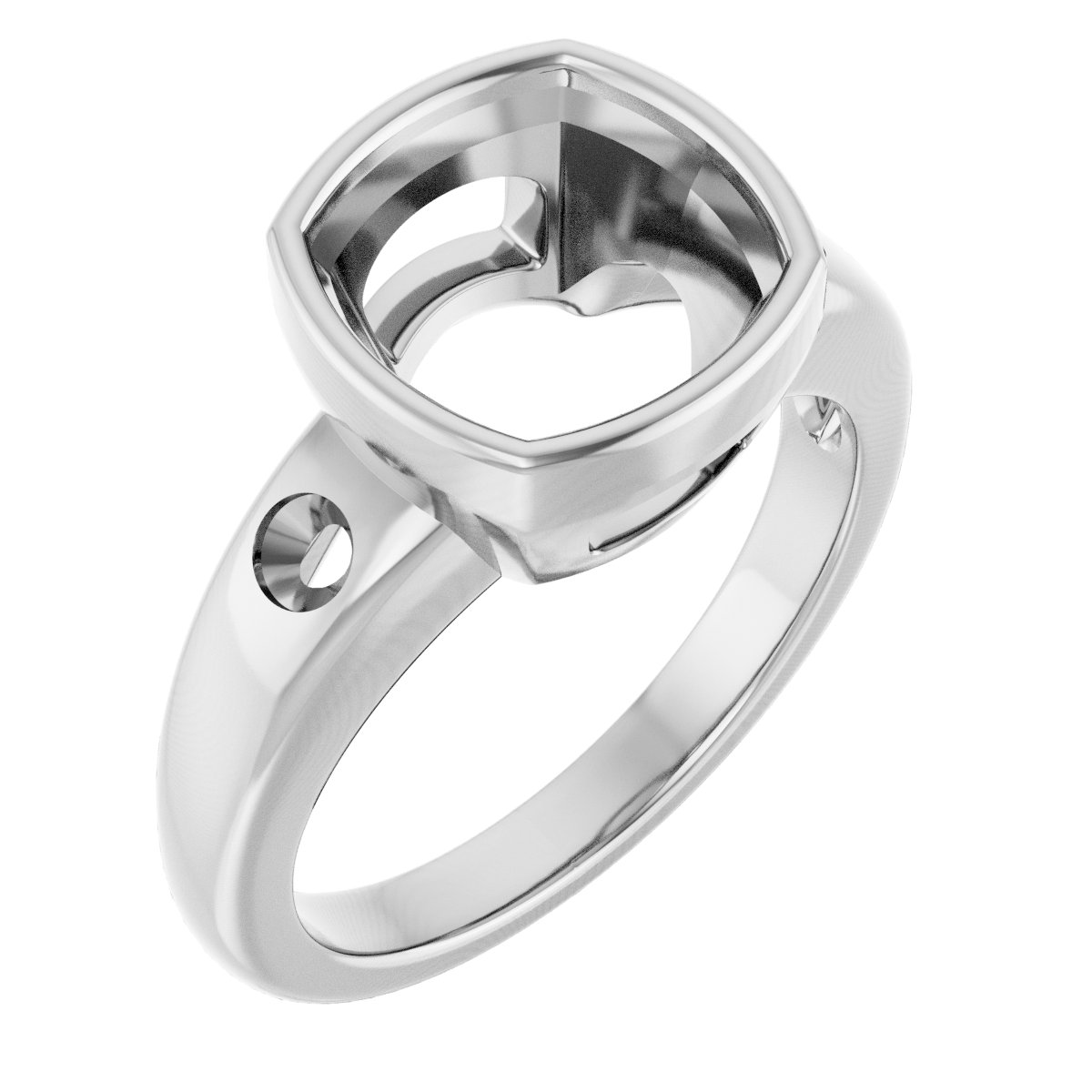 Bezel-Set Accented Engagement Ring