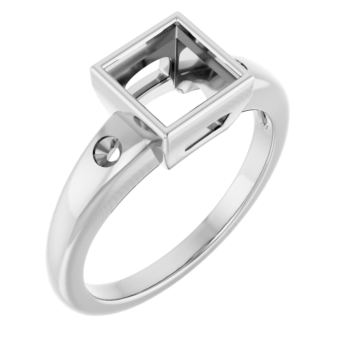 Bezel-Set Accented Engagement Ring