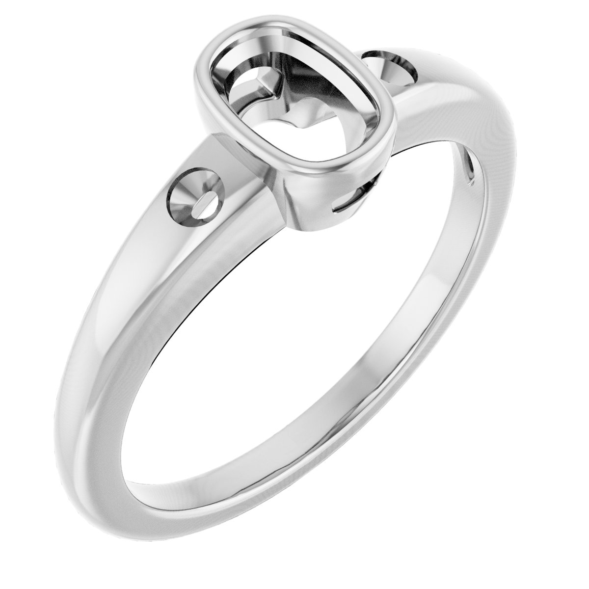 Bezel-Set Accented Engagement Ring