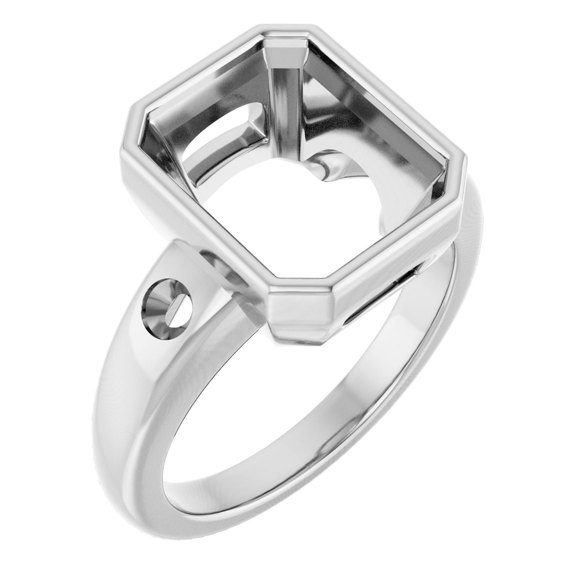 Bezel-Set Accented Engagement Ring
