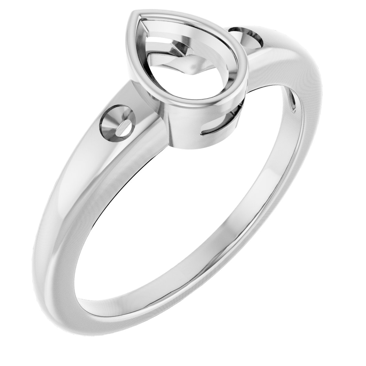 Bezel-Set Accented Engagement Ring