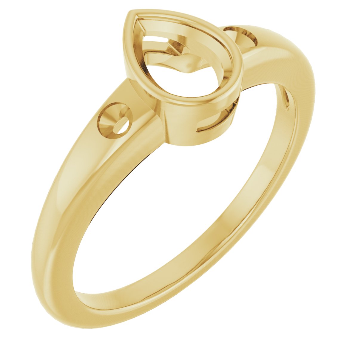 Bezel-Set Accented Engagement Ring