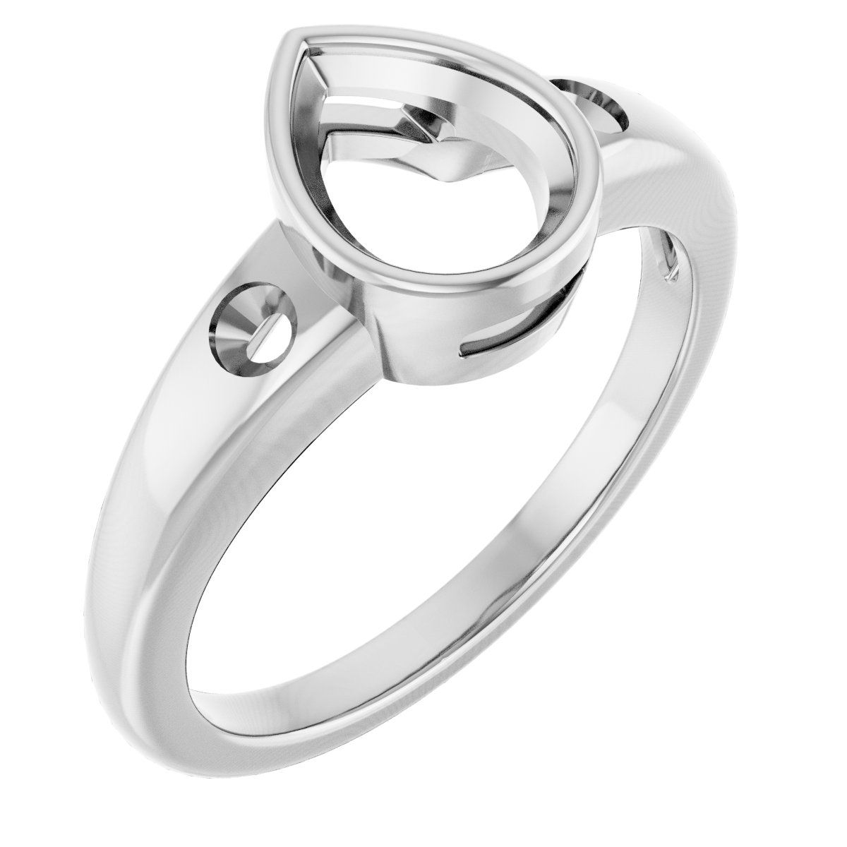 Bezel-Set Accented Engagement Ring