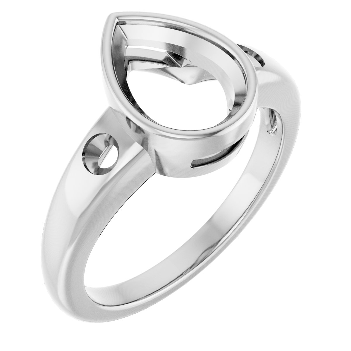 Bezel-Set Accented Engagement Ring