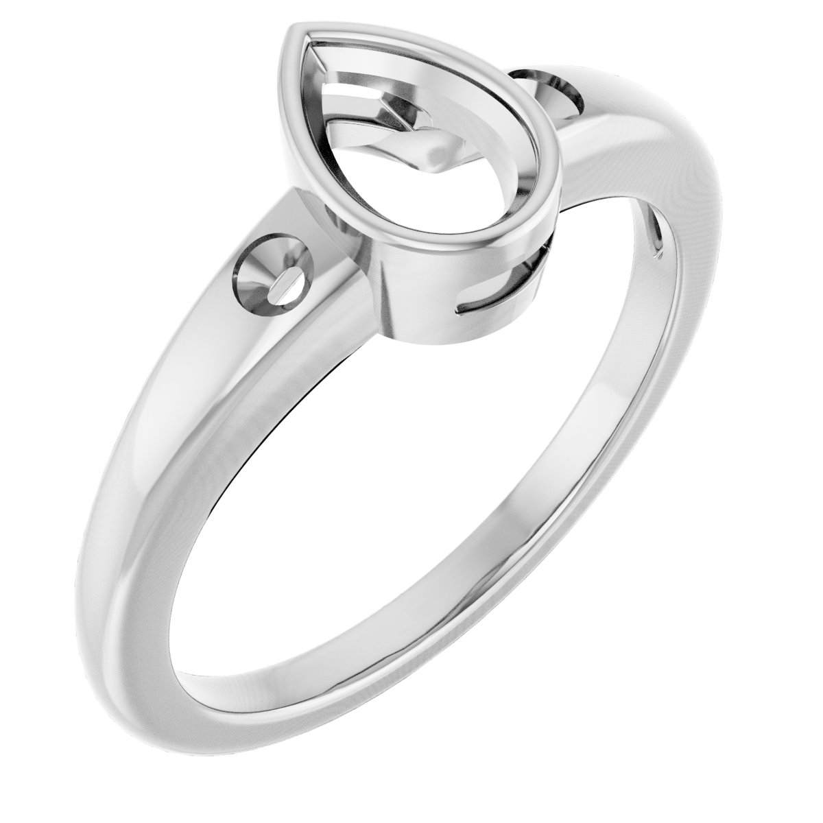 Bezel-Set Accented Engagement Ring