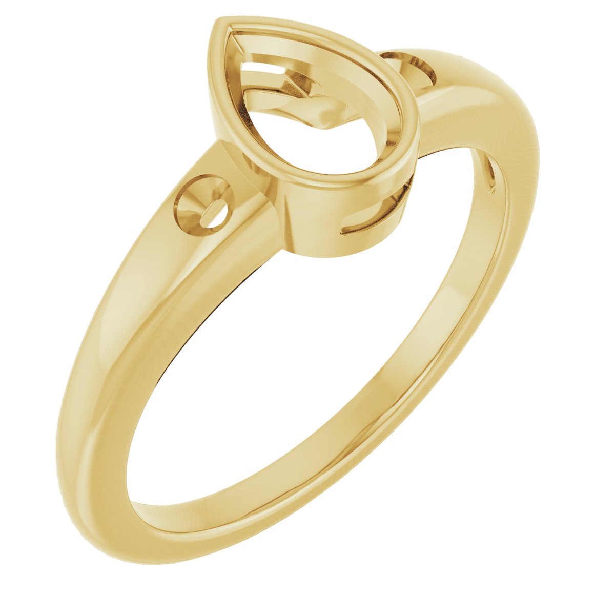 Bezel-Set Accented Engagement Ring
