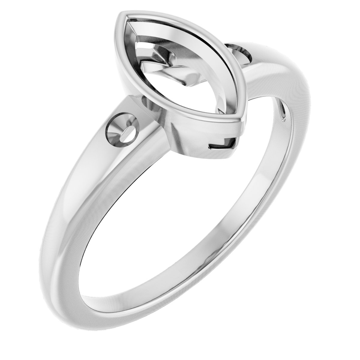 Bezel-Set Accented Engagement Ring