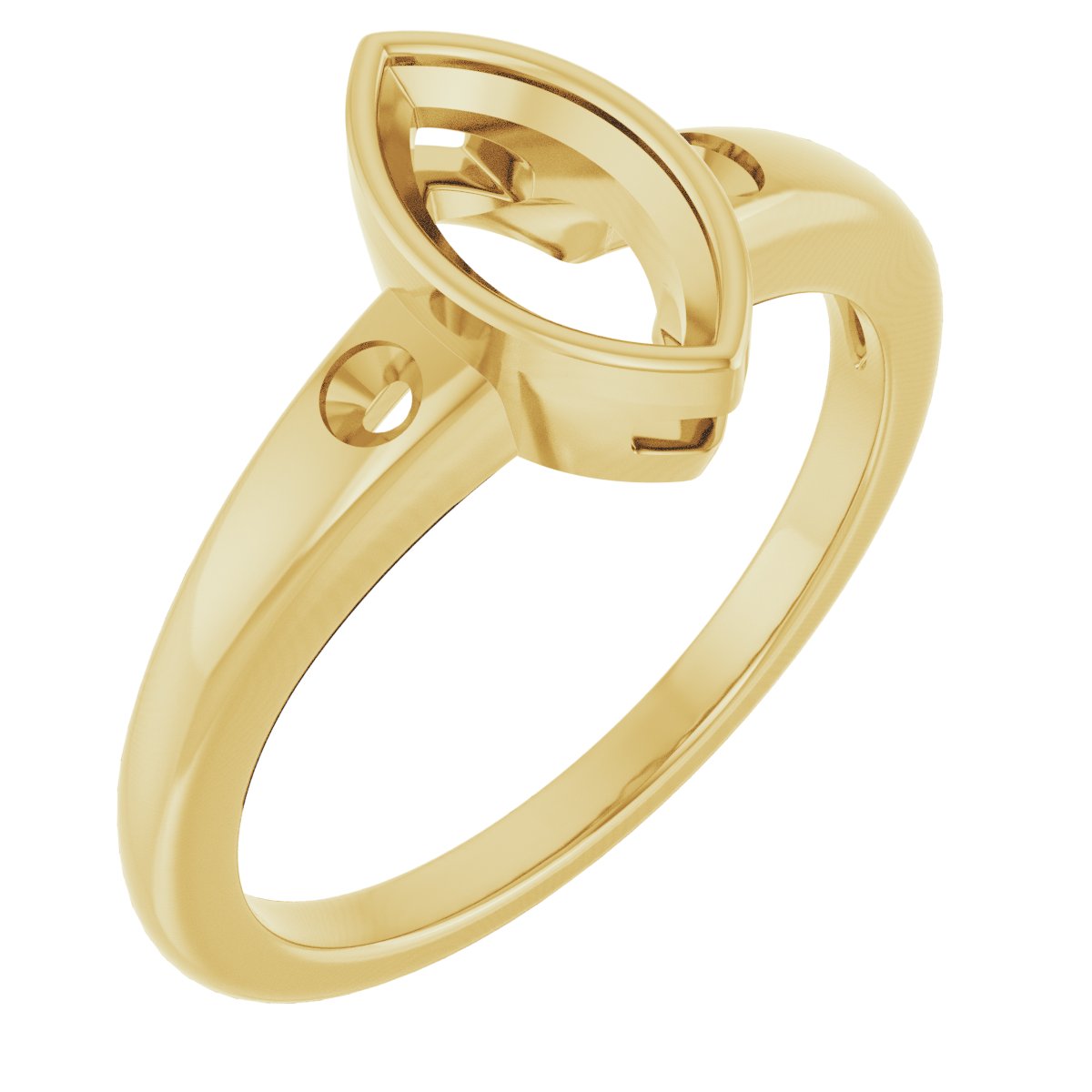 Bezel-Set Accented Engagement Ring