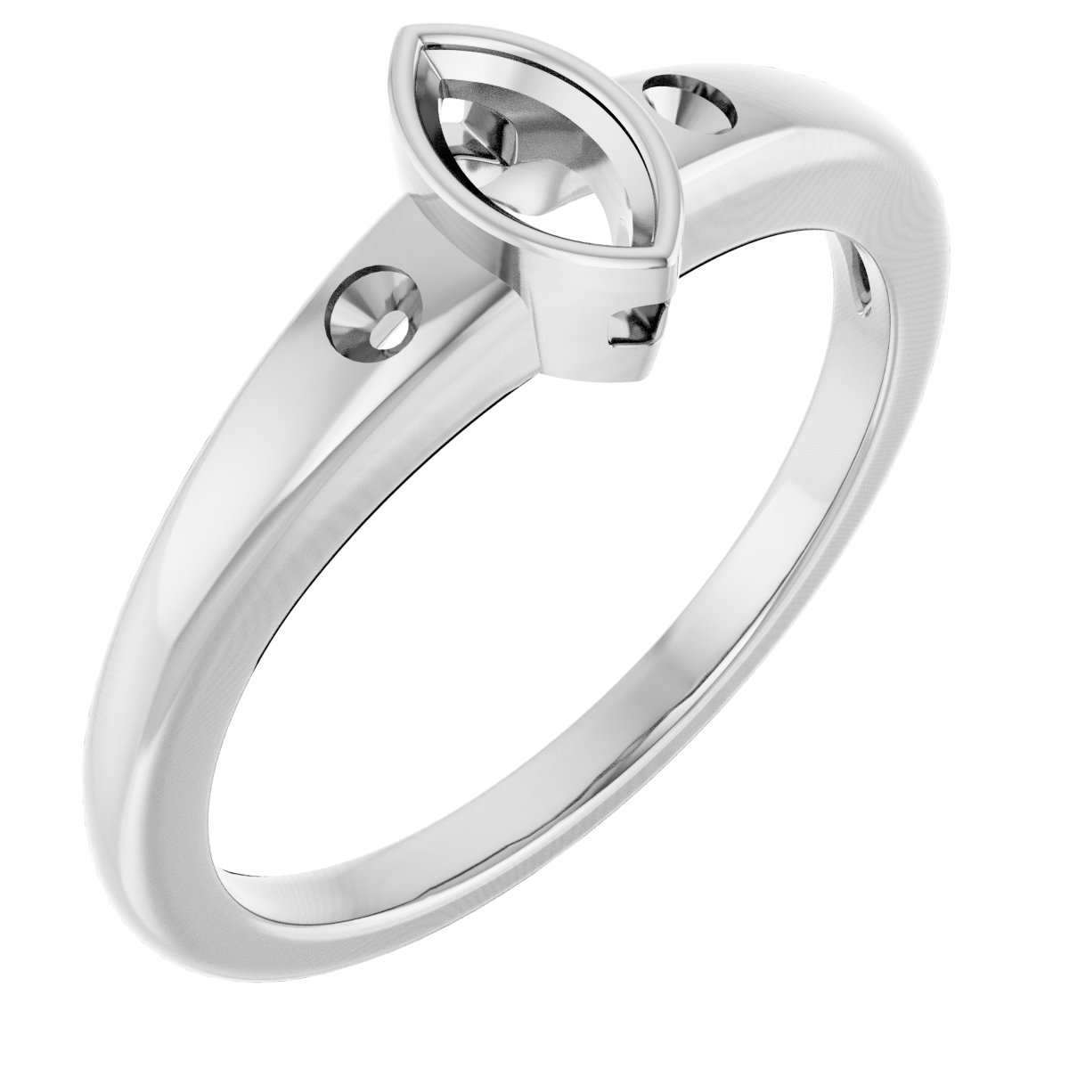 Bezel-Set Accented Engagement Ring