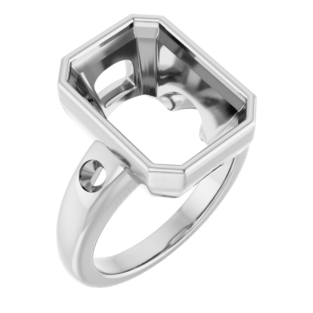 Bezel-Set Accented Engagement Ring