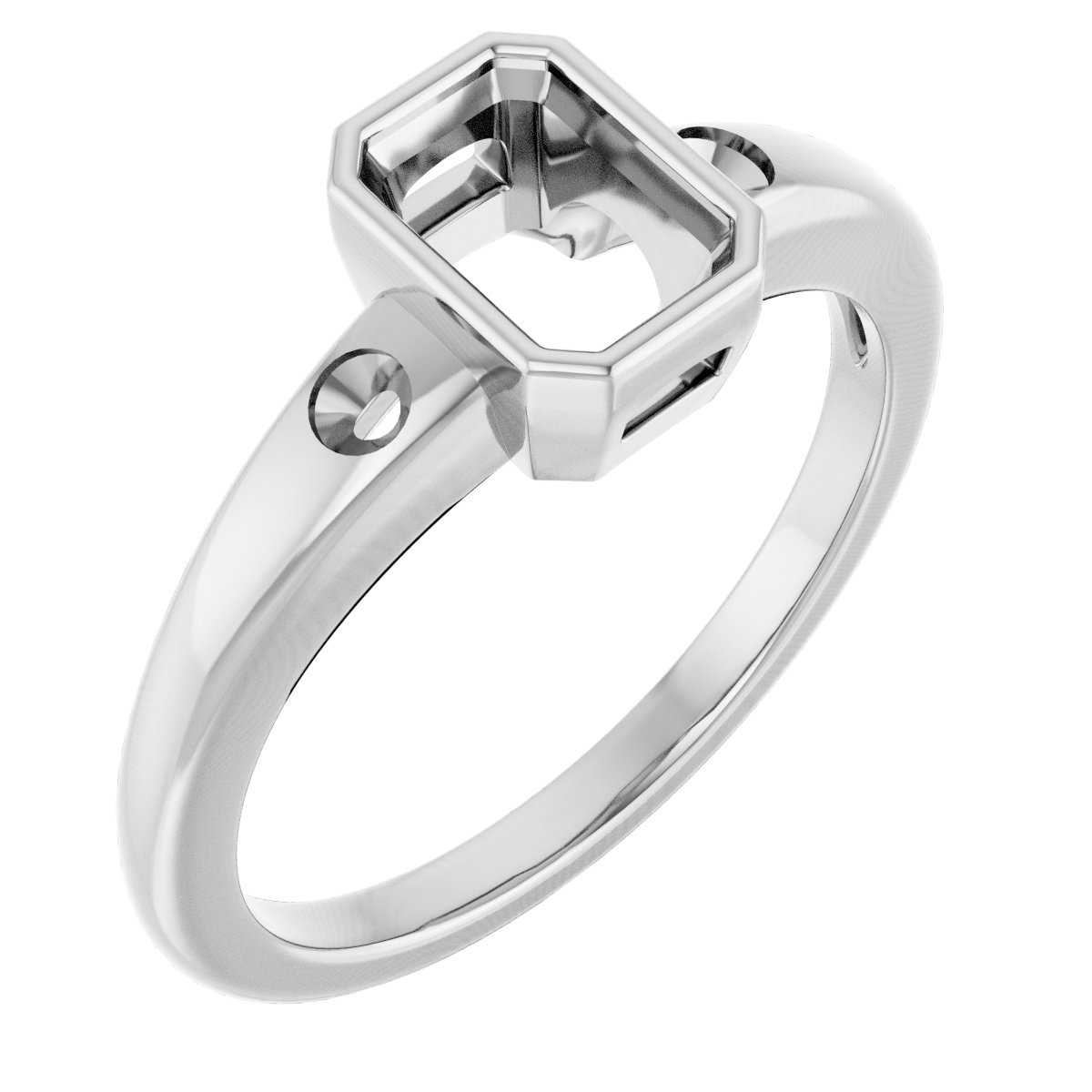 Bezel-Set Accented Engagement Ring