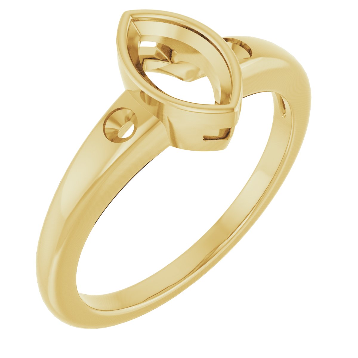 Bezel-Set Accented Engagement Ring