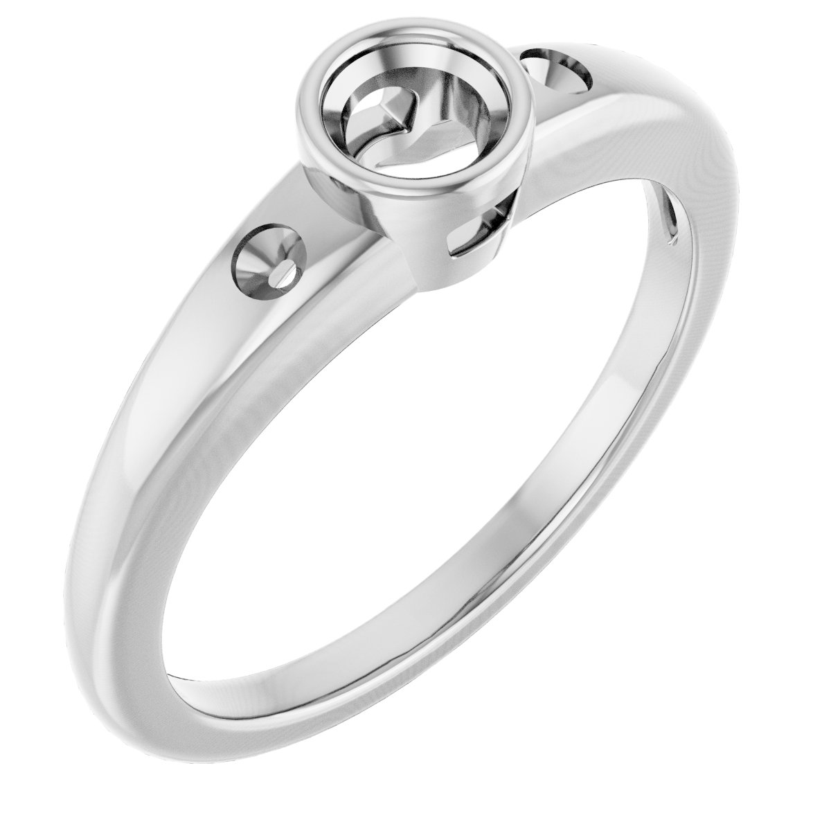 Bezel-Set Accented Engagement Ring
