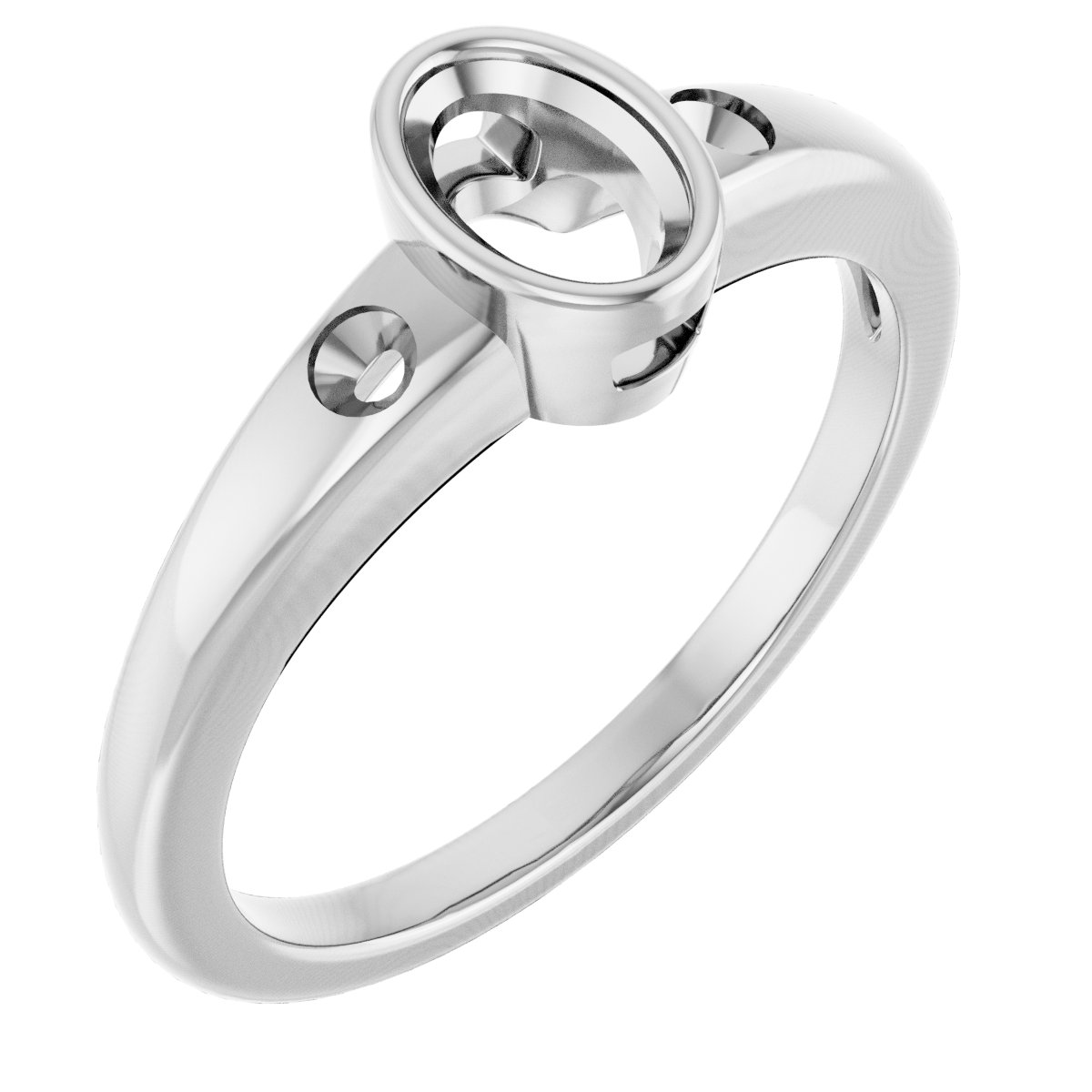 Bezel-Set Accented Engagement Ring