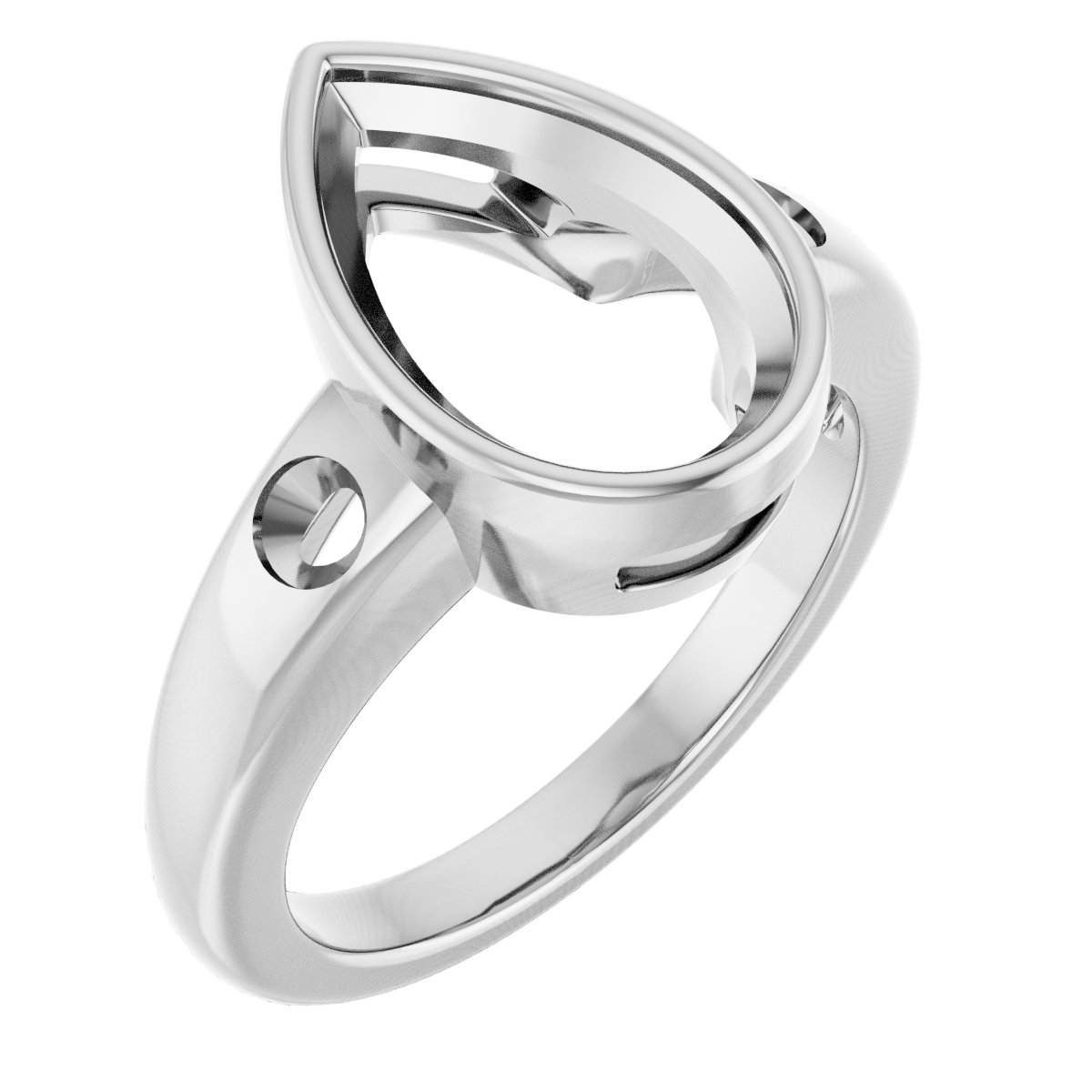 Bezel-Set Accented Engagement Ring