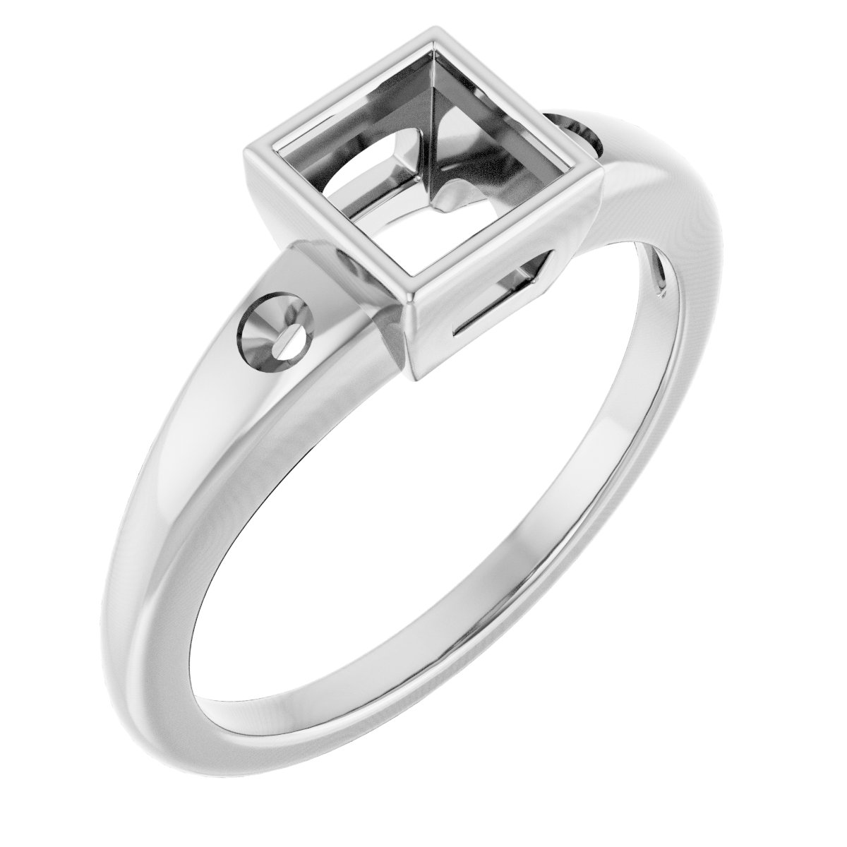 Bezel-Set Accented Engagement Ring