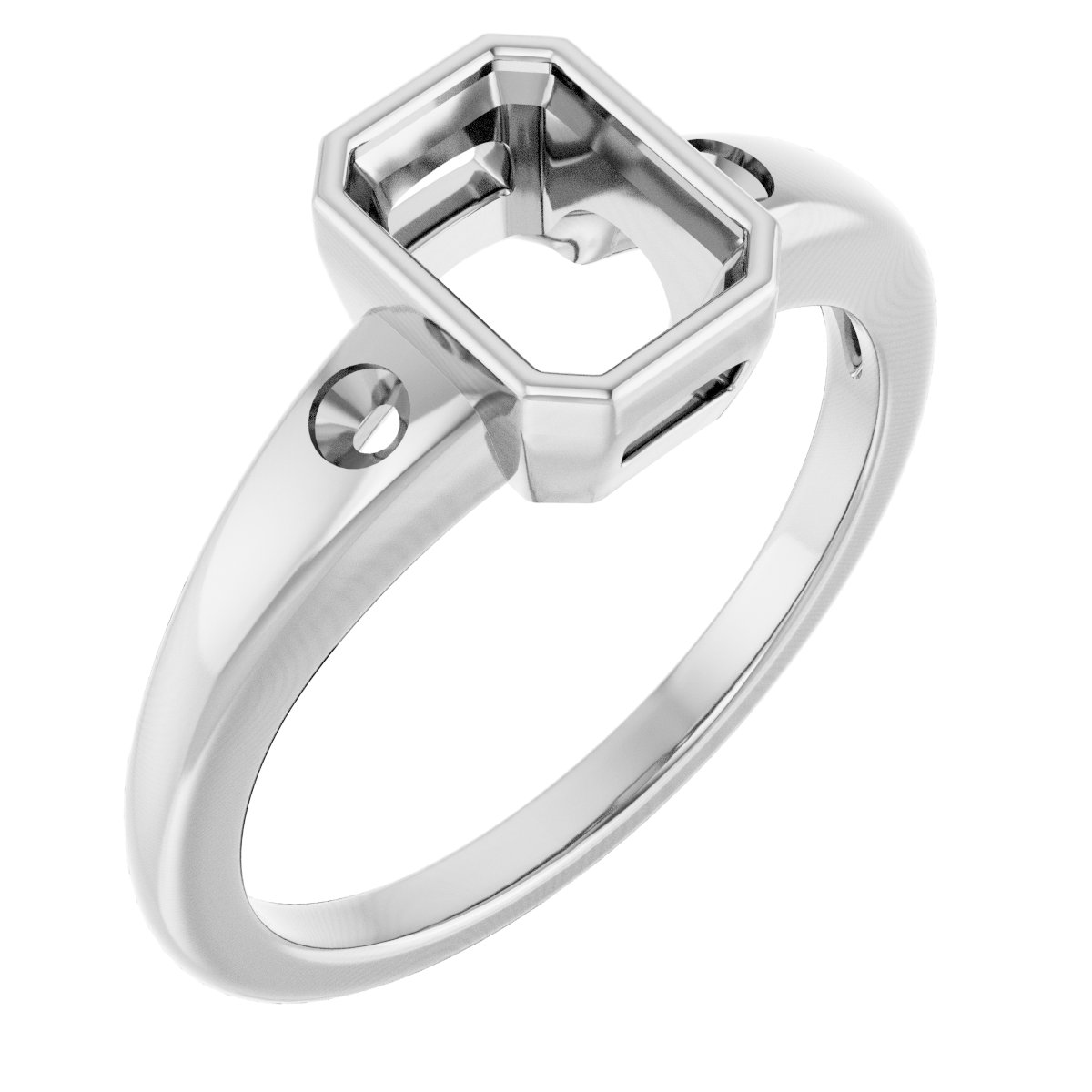 Bezel-Set Accented Engagement Ring