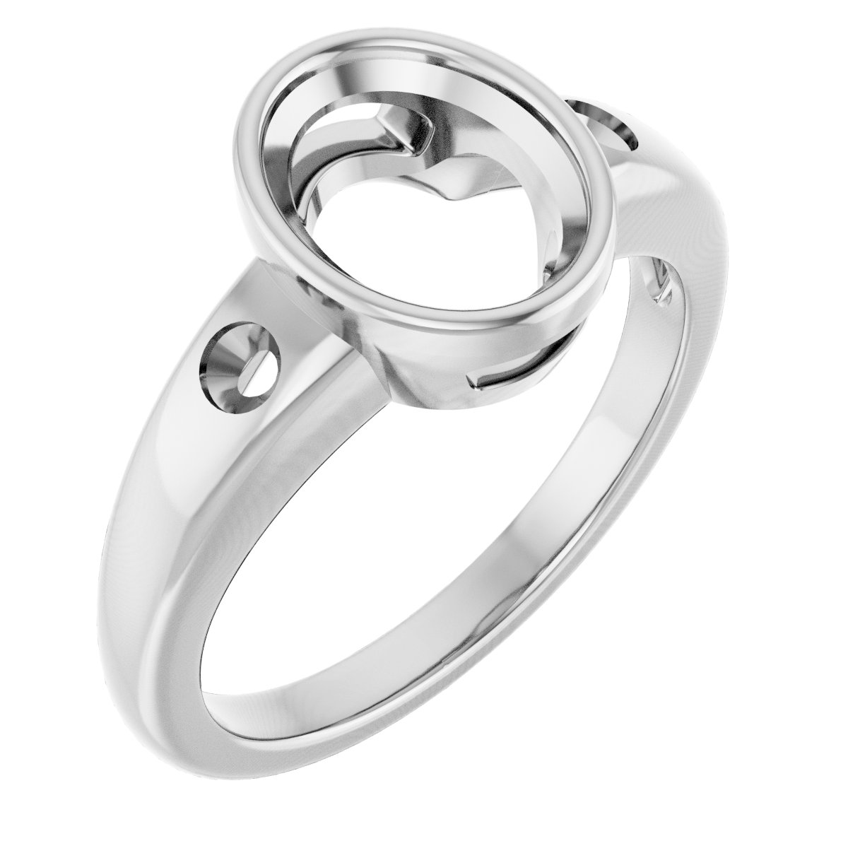 Bezel-Set Accented Engagement Ring