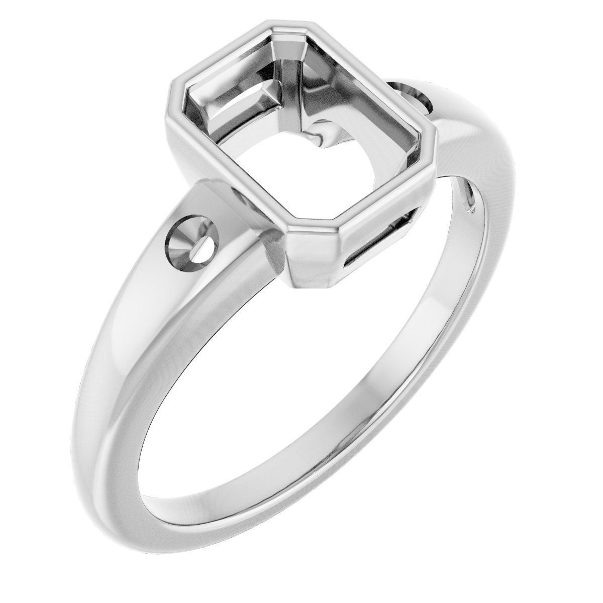 Bezel-Set Accented Engagement Ring