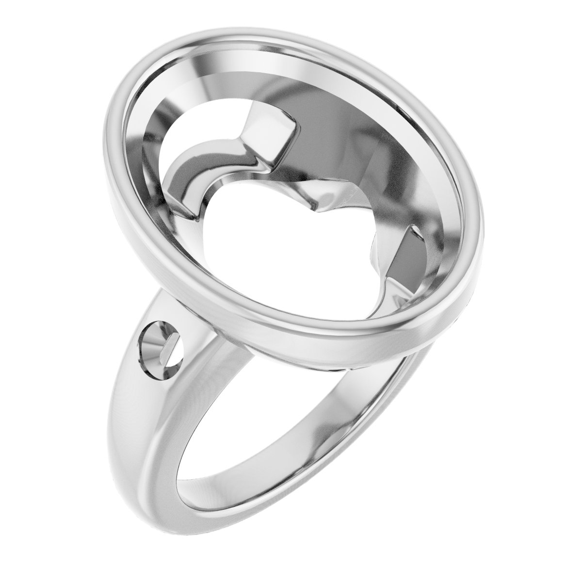 Bezel-Set Accented Engagement Ring