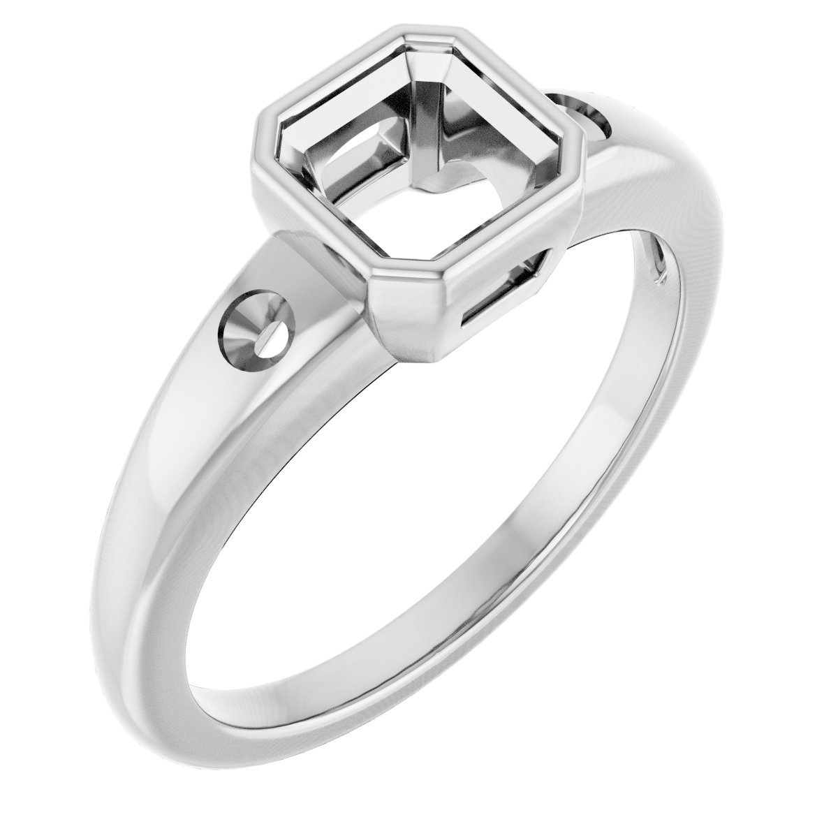 Bezel-Set Accented Engagement Ring