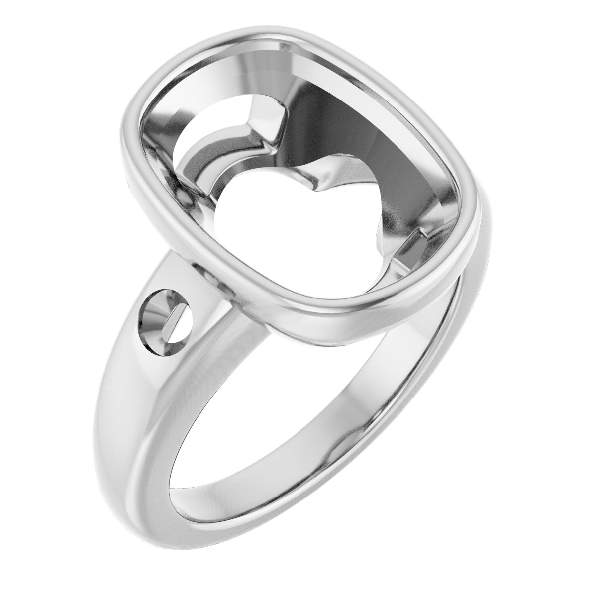 Bezel-Set Accented Engagement Ring