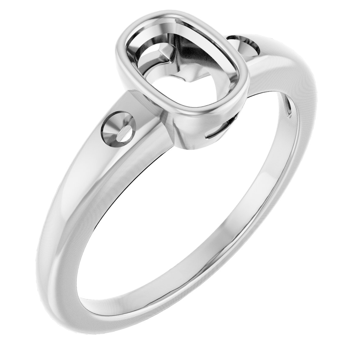 Bezel-Set Accented Engagement Ring