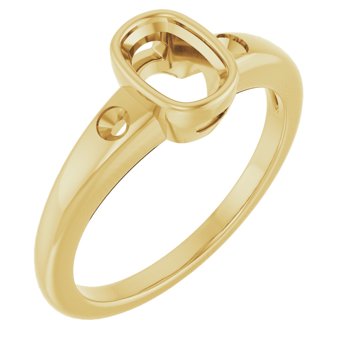 Bezel-Set Accented Engagement Ring