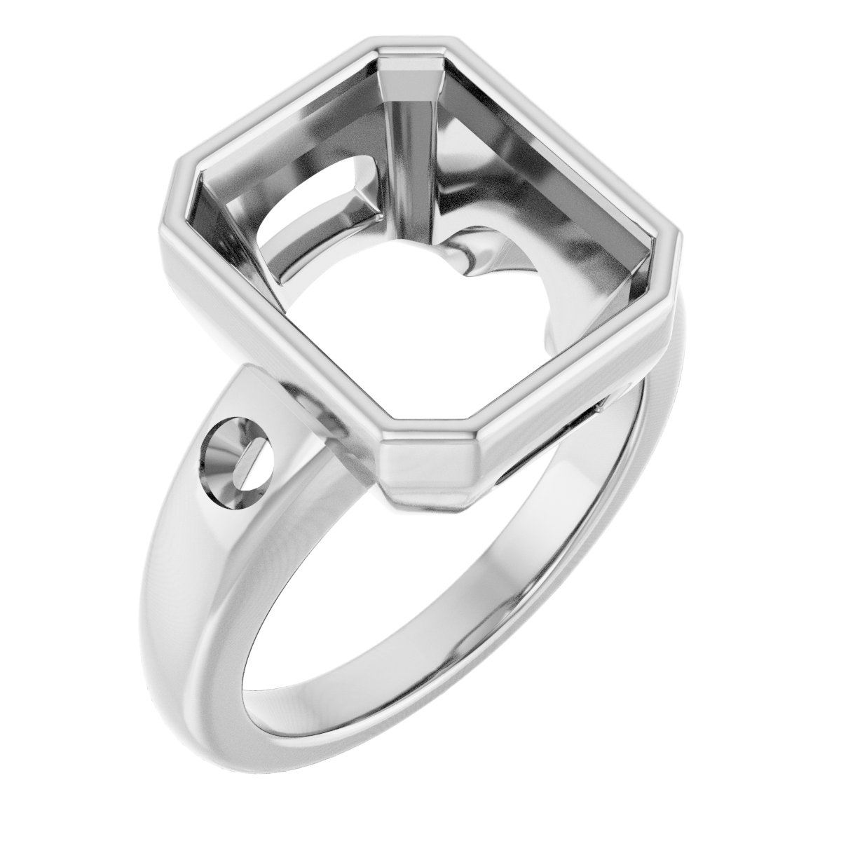 Bezel-Set Accented Engagement Ring