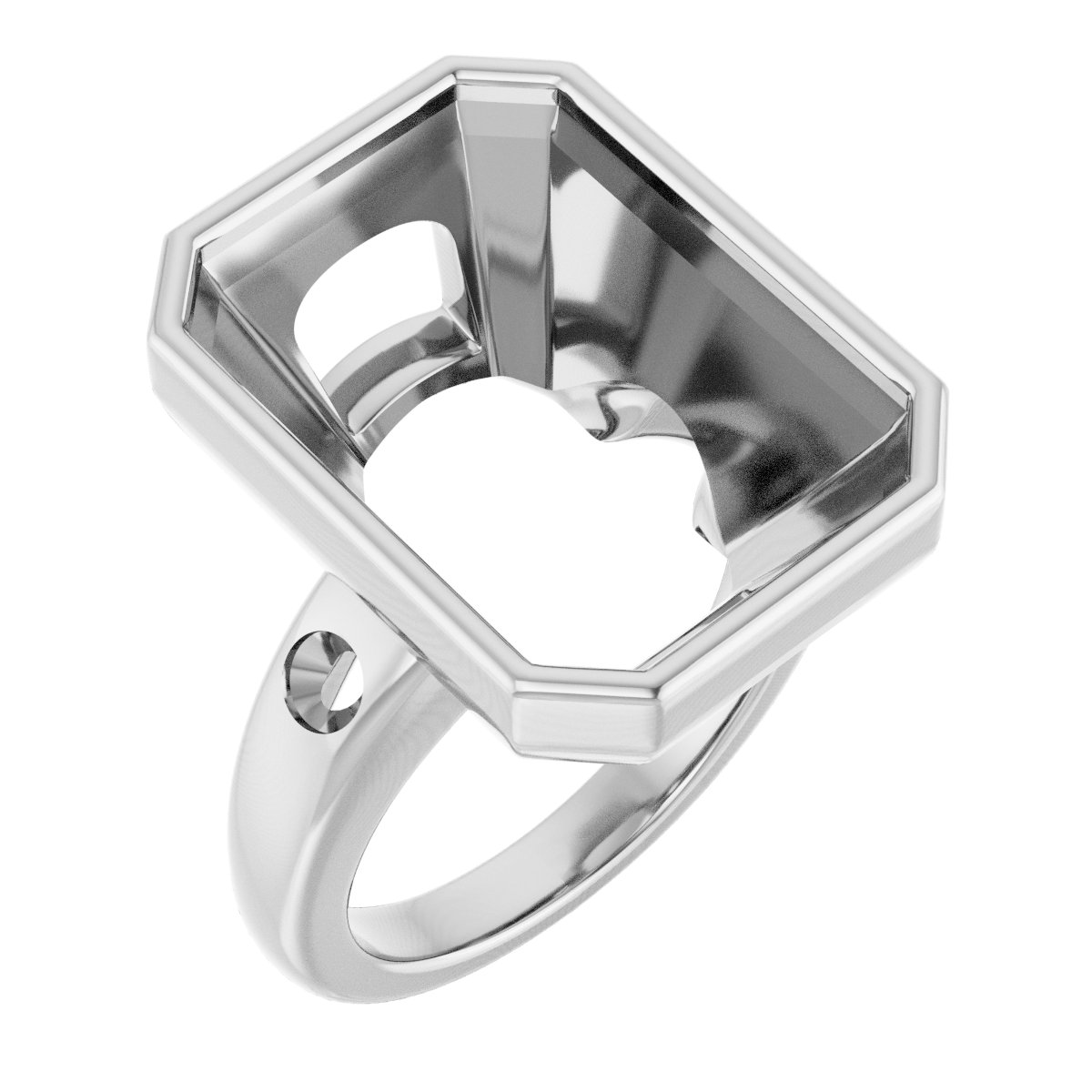 Bezel-Set Accented Engagement Ring