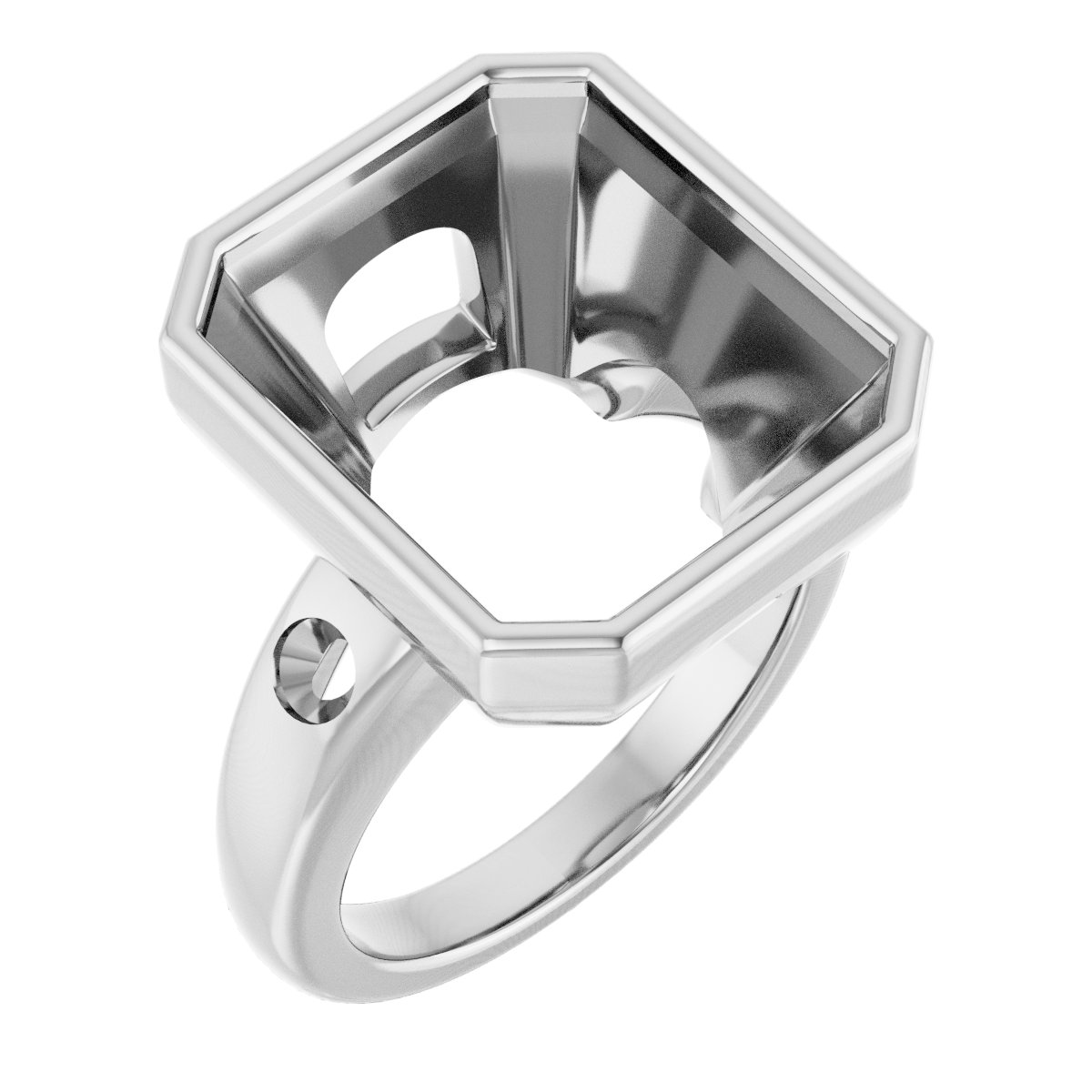 Bezel-Set Accented Engagement Ring