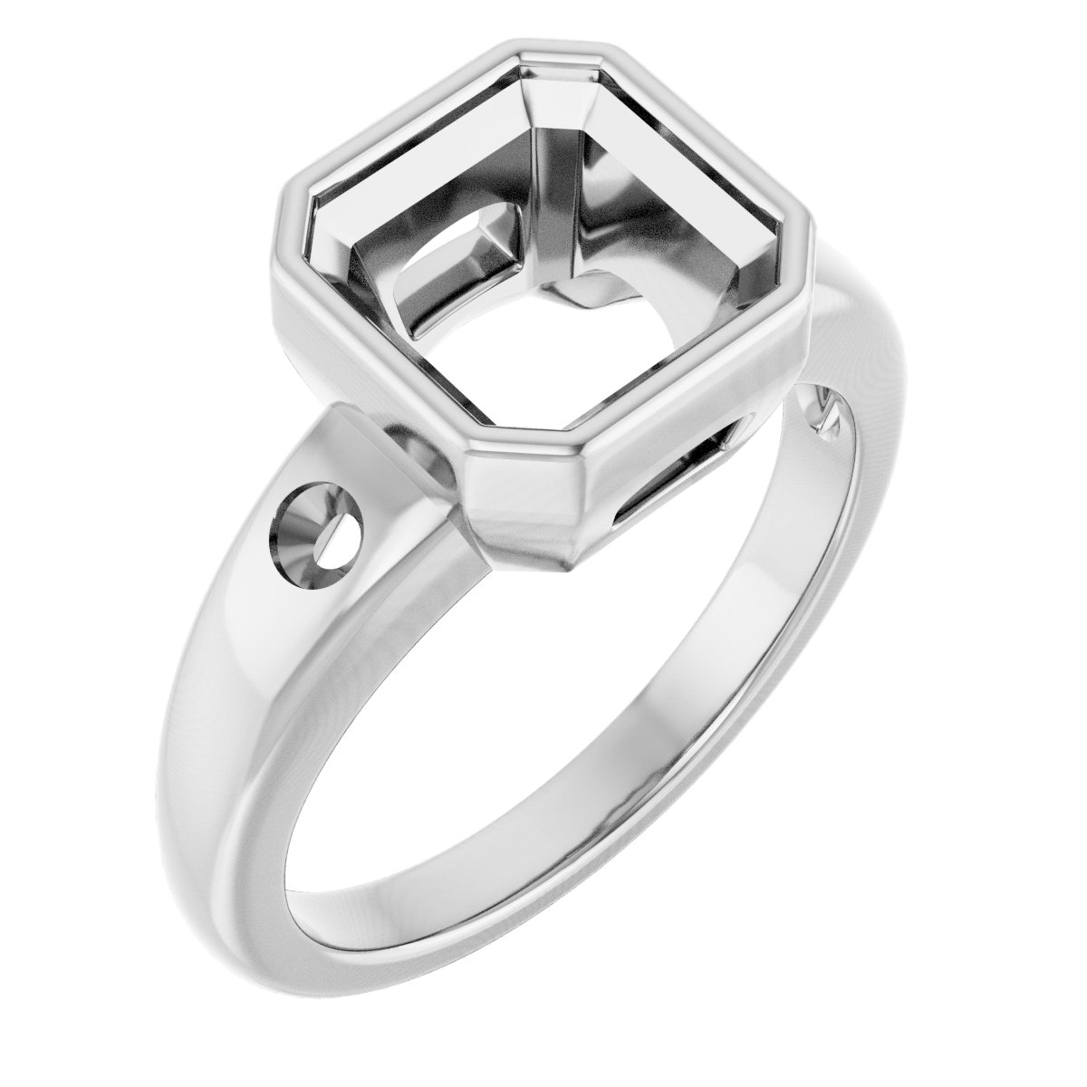 Bezel-Set Accented Engagement Ring
