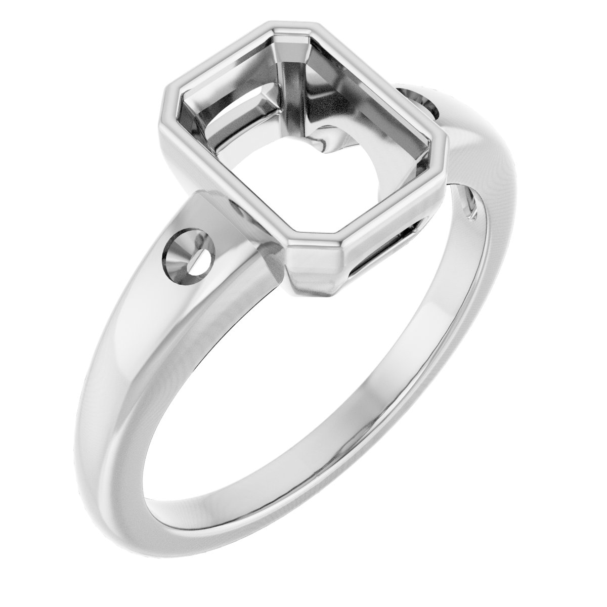 Bezel-Set Accented Engagement Ring