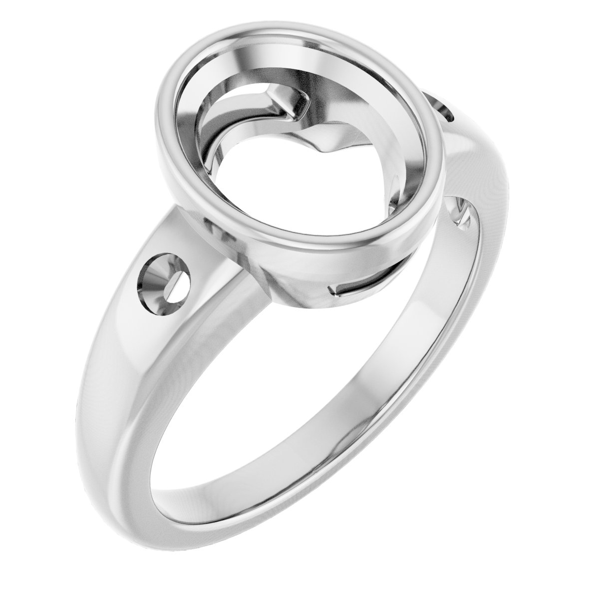 Bezel-Set Accented Engagement Ring