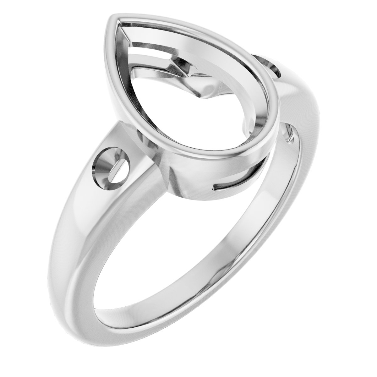 Bezel-Set Accented Engagement Ring