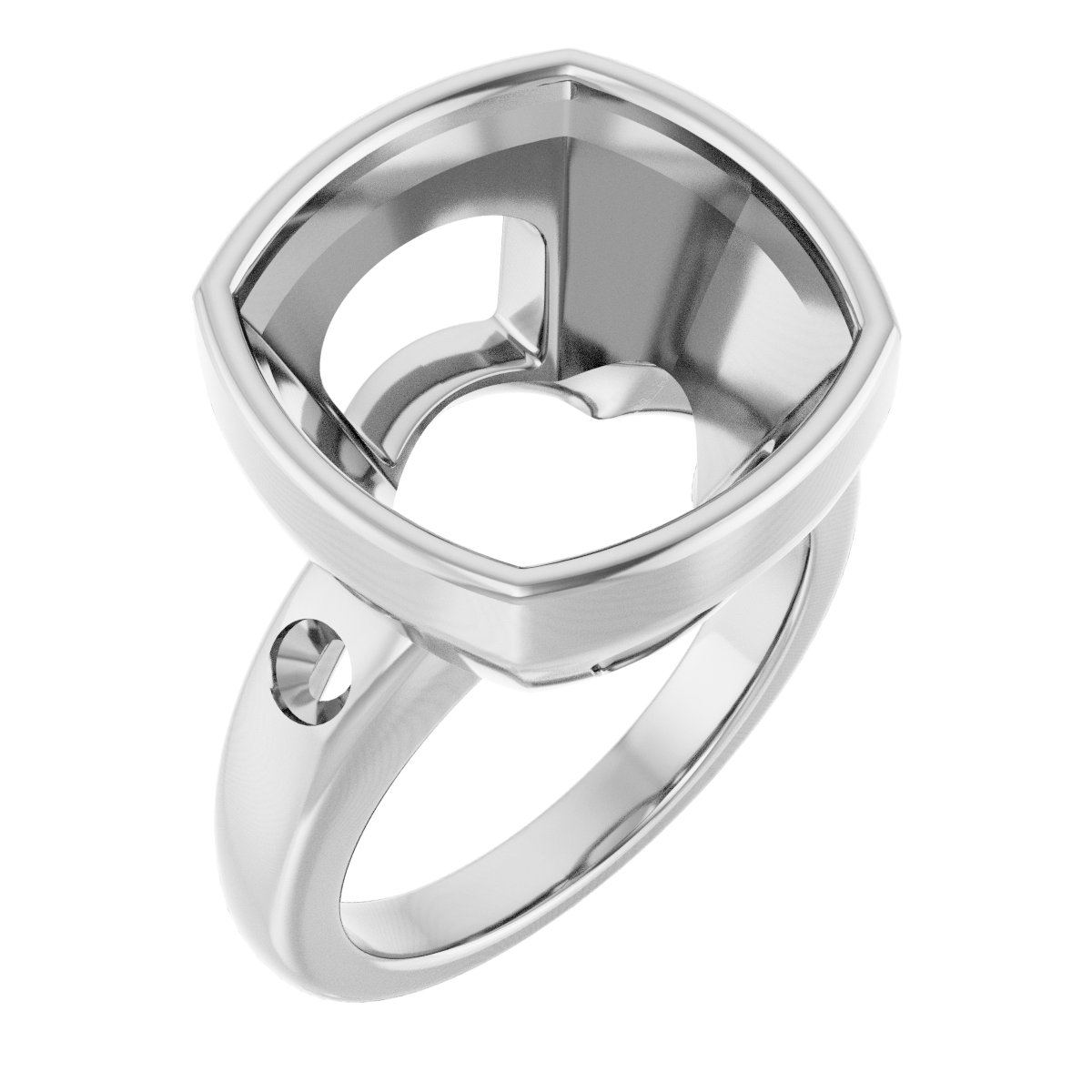 Bezel-Set Accented Engagement Ring