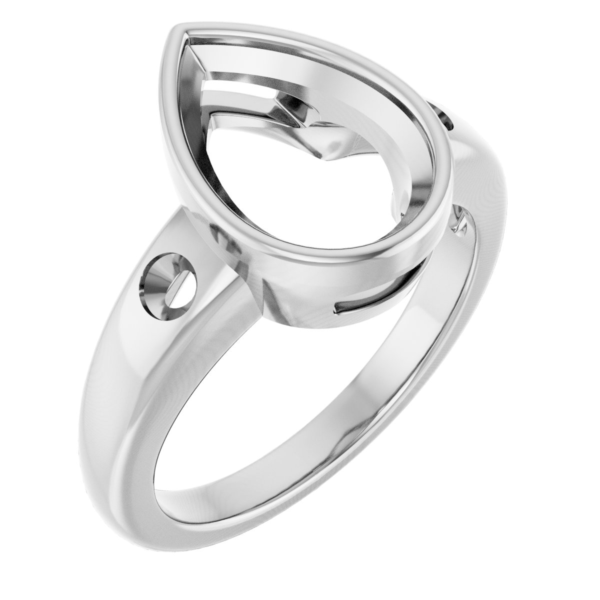 Bezel-Set Accented Engagement Ring