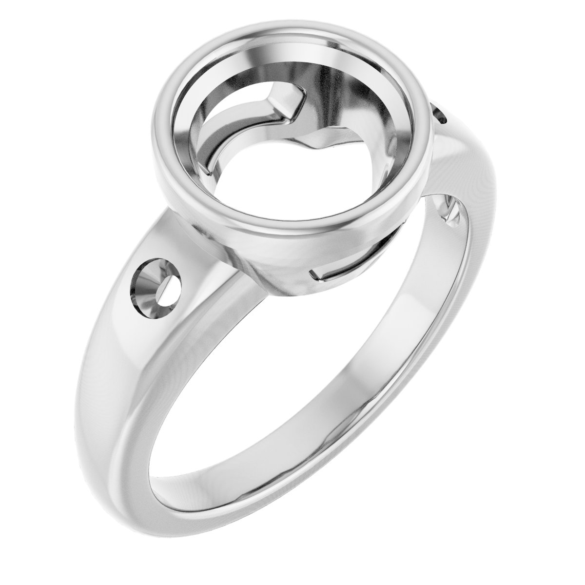 Bezel-Set Accented Engagement Ring