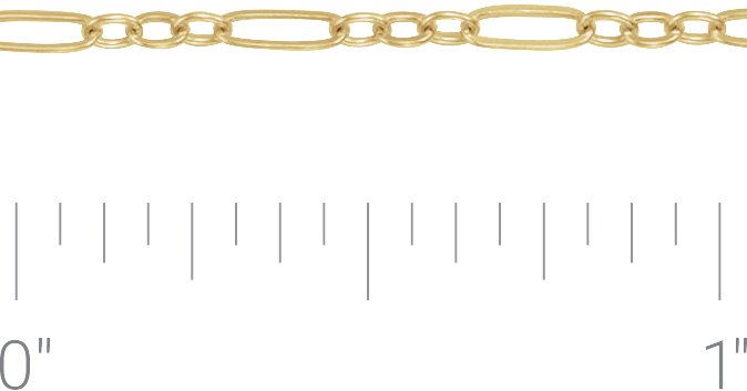14K Yellow Gold-Filled 1.8 mm Figaro Chain by the Inch
