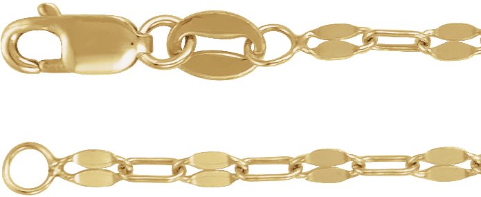 2.5 mm Paperclip-Style Keyhole Chain