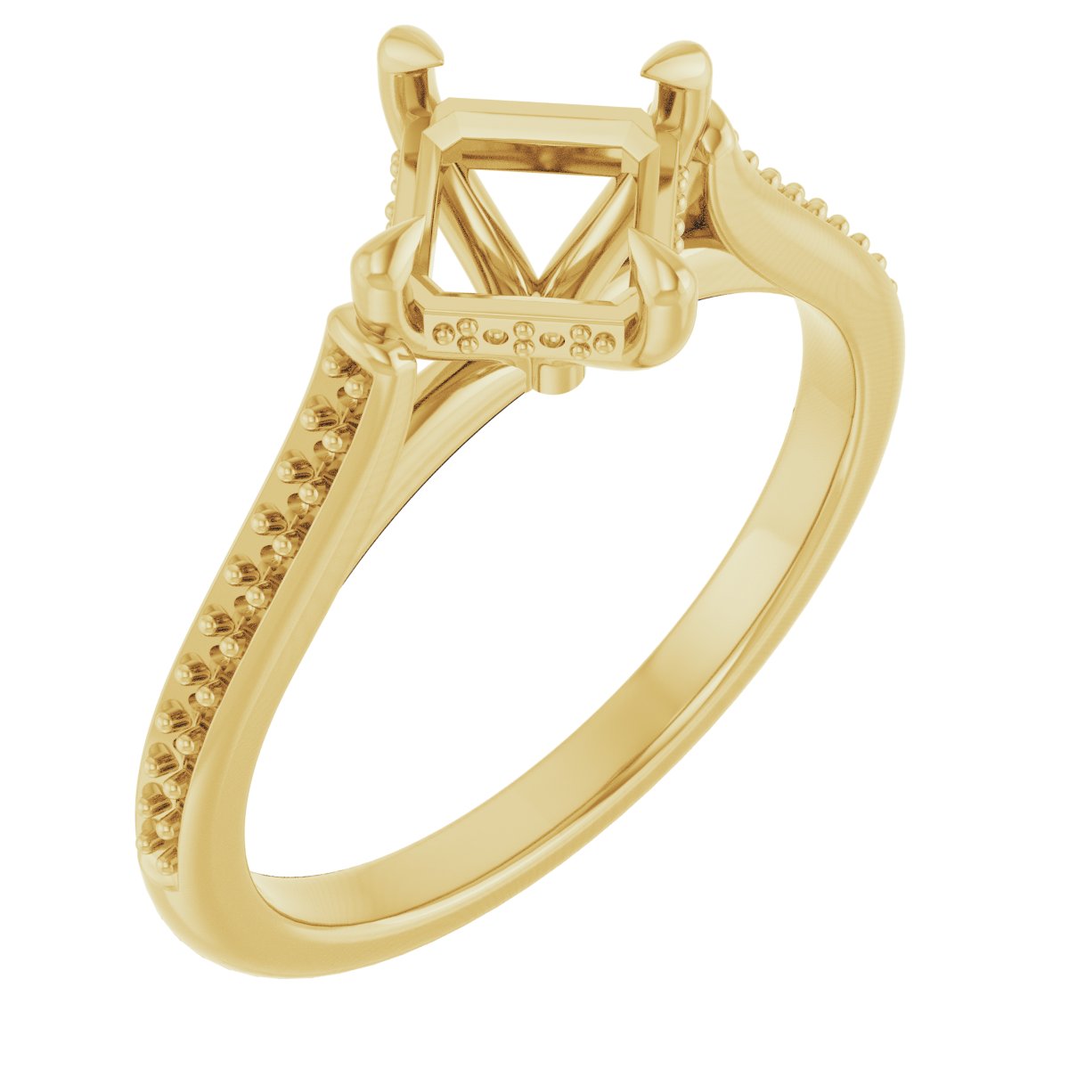 Claw-Prong Hidden Halo-Style Engagement Ring