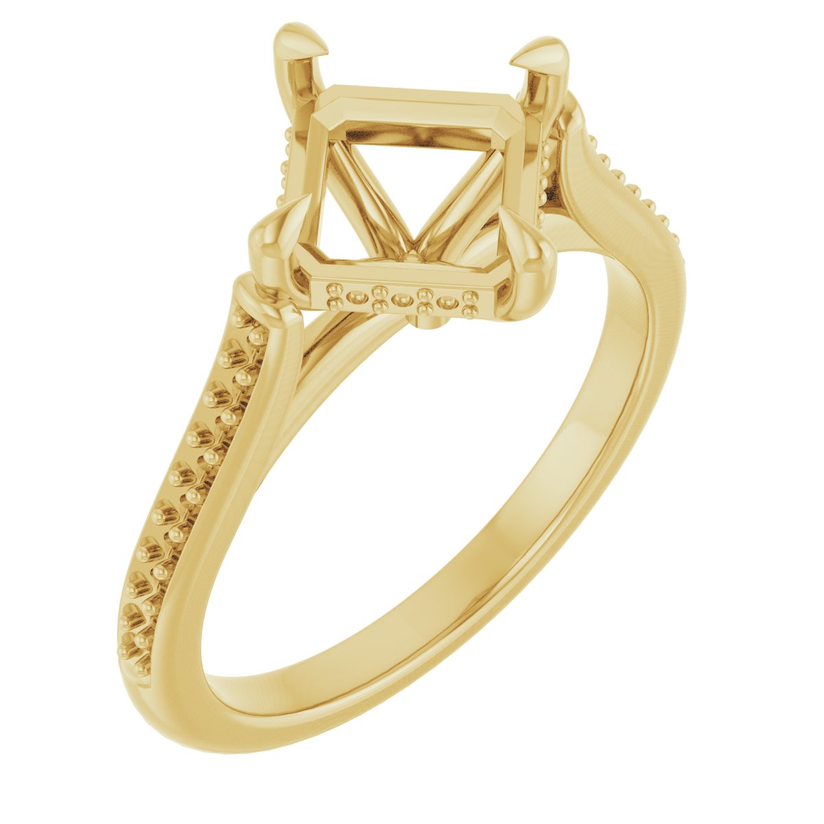 Claw-Prong Hidden Halo-Style Engagement Ring