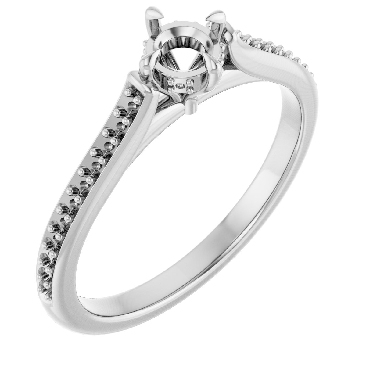 Claw-Prong Hidden Halo-Style Engagement Ring