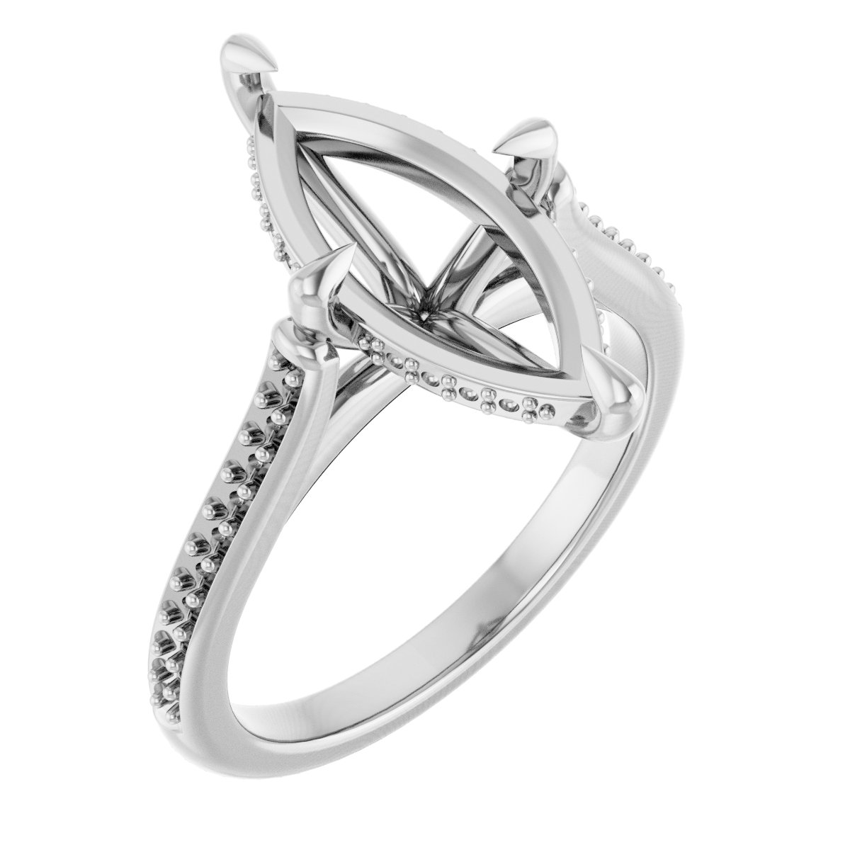 Claw-Prong Hidden Halo-Style Engagement Ring